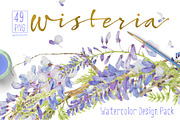 Wisteria - Design Pack, an Illustration by watercolorwild.graphics (Thumbnail 1 of 7)