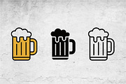Flat Glyph Outline Beer Mug Icon, an Outline Icon by Artonix (Thumbnail 2 of 2)