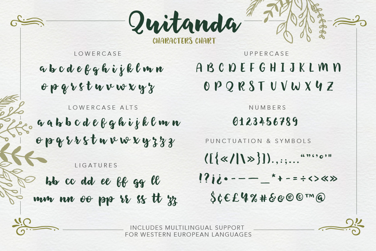 Quitanda Brush Script Font & Extras, a Script Font by milenabdesign (Photo 7 of 12)
