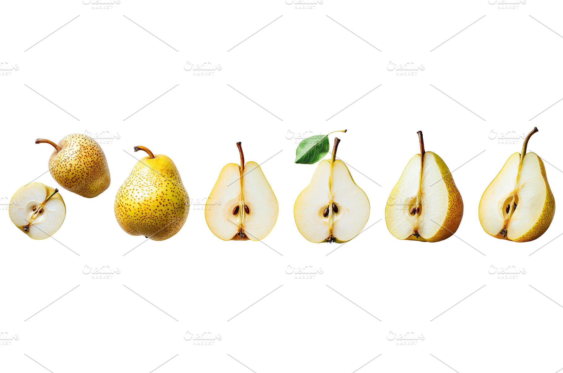 Whole and sliced pears, a Food & Drink Photo by piter.goskov