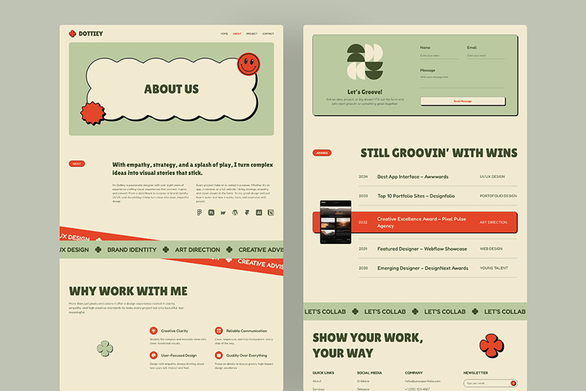 Dottiey – Portfolio Website UI Figma, an UI Kit Template by peterdraw (Photo 3 of 6)