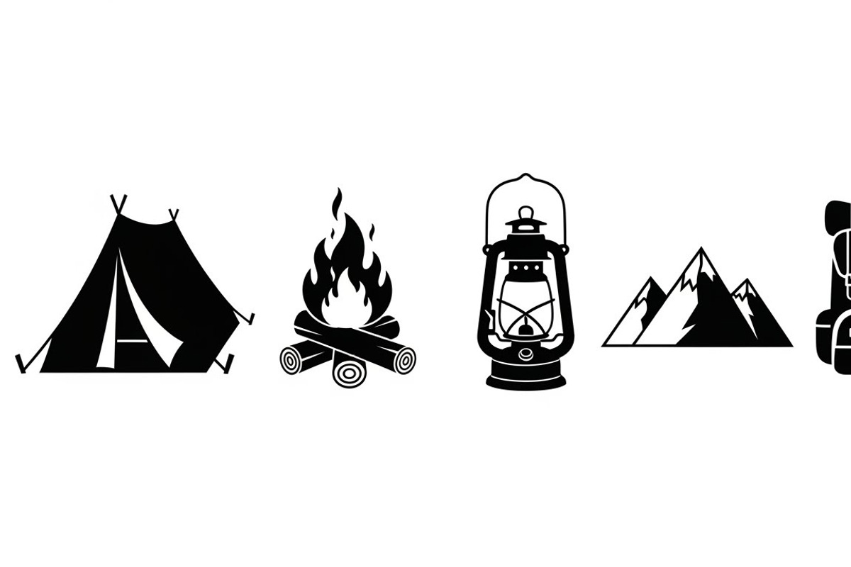 Camping Adventure Silhouette Icon, an Illustration by Artivon (Photo 20 of 51)