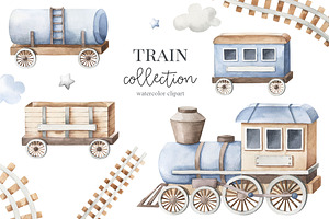 Train - Watercolor Set