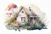 Spring Cottage Watercolor Collection, a Seasonal Illustration by OREJE (Thumbnail 5 of 17)