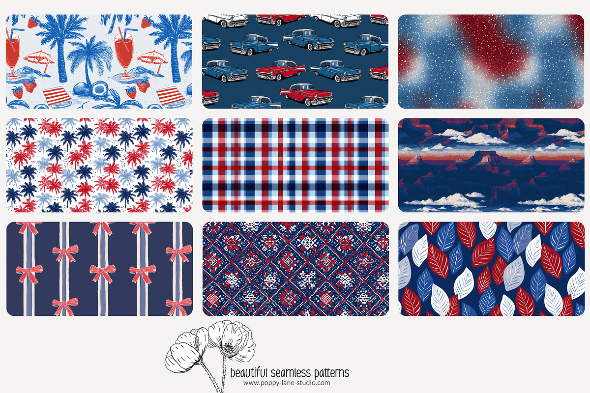 80 Independence Day seamless pattern, a Pattern Graphic by Poppy Lane Studio (Photo 8 of 11)