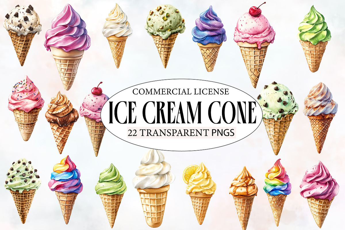 Ice Cream Cone Clipart, an Illustration by Designworld (Photo 1 of 5)