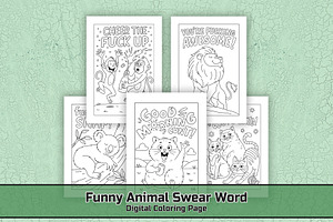 Funny Animal Swear Coloring Page, an Animal Illustration by DesignDevisers