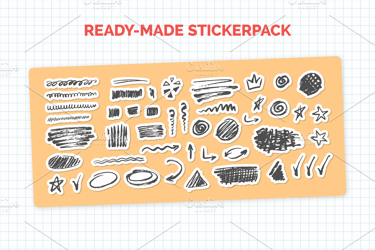Scribbles Set Doodle Style, an Object Graphic by 35lab (Photo 5 of 6)