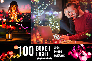 100 Bokeh Light Photo Overlay JPG