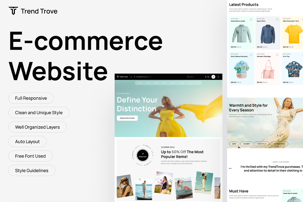 Trendtrove: Fashion eCommerce Websit, an UI Kit Template by Fluttertop (Photo 1 of 7)