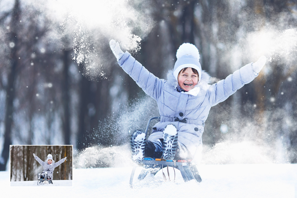 25 Snow Brushes for Photoshop, a Brush Add-On by Uplift Actions (Photo 7 of 7)