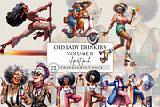 OLD LADY DRINKERS CLIPART PACK, a Person Illustration by Daring Digies (Thumbnail 1 of 9)