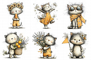 Whimsical Summer Cats Clipart Png, an Illustration by Daily.Designs (Thumbnail 8 of 8)
