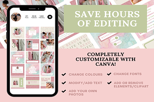 300 Pink Green Instagram Template