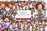 Whimsical Valentine Girl Clipart, an Illustration by DreamArtGraphic (Thumbnail 1 of 4)