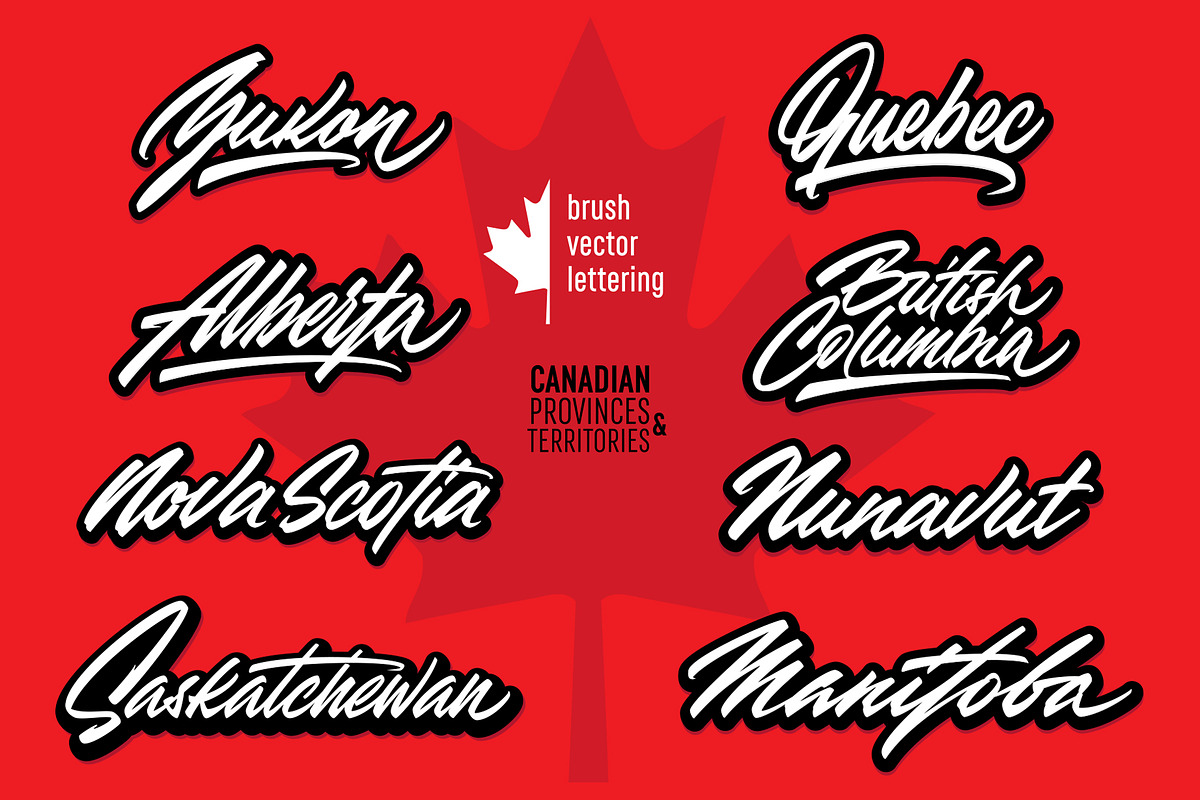 Canada vector lettering set, an Illustration by Shimanov Types