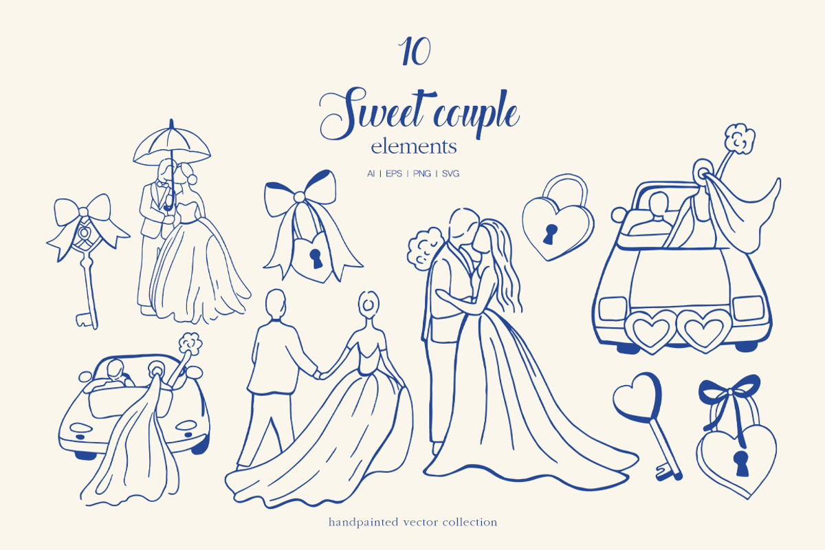 Whimsical Hand Drawn Set Wedding Day, an Object Illustration by ViktoriyaD (Photo 16 of 17)
