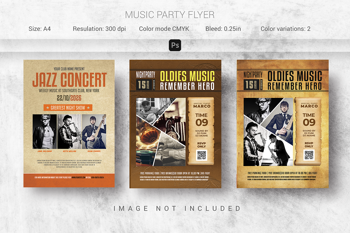 Music Party Flyer, a Flyer Template by Creativpixl (Photo 1 of 6)