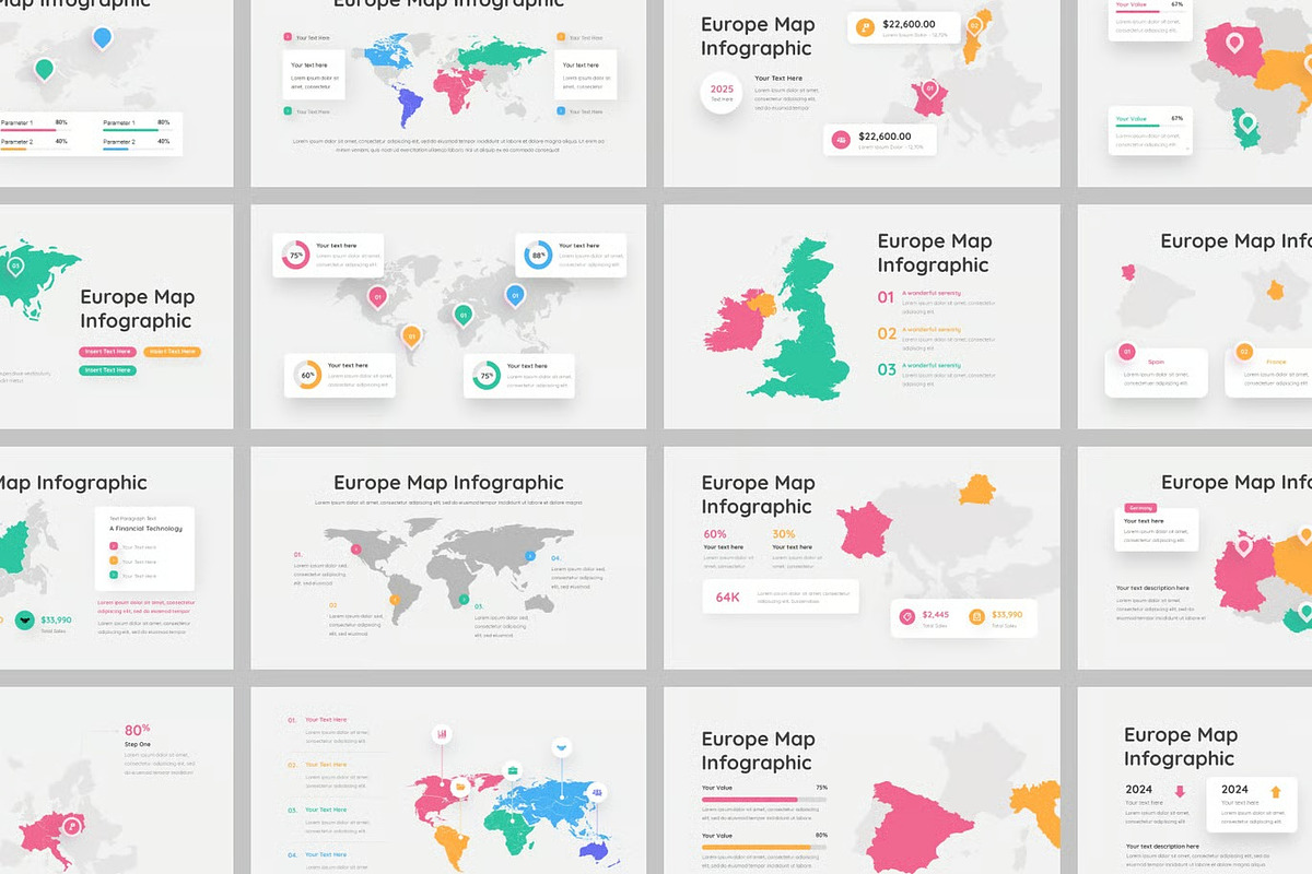 Europe Infographic GSlides PPoint, a Presentation Template by Fit-tee (Photo 2 of 2)