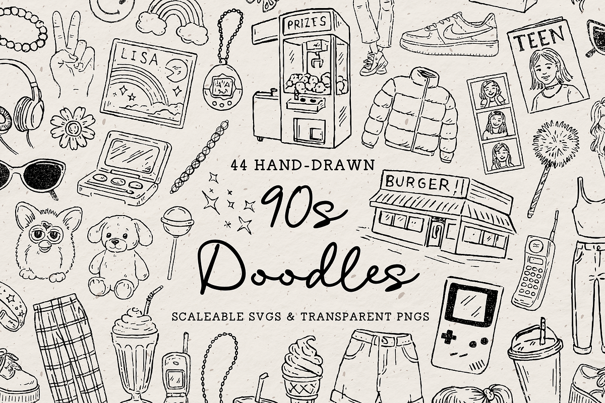 90s Clipart, Retro Nineties Set, an Object Illustration by The October Creative (Photo 1 of 6)