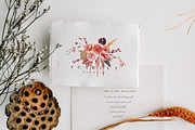 Scarlet bouquet - watercolor set, a Seasonal Illustration by Youksy (Thumbnail 2 of 13)