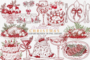 Watercolor Cozy Christmas Clipart, a Seasonal Illustration by Canvas Craft (Thumbnail 1 of 10)