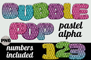 Pastel Bubble Pop Alphabet PNG Set, an Object Illustration by AlexandHer Digital Art (Thumbnail 1 of 5)