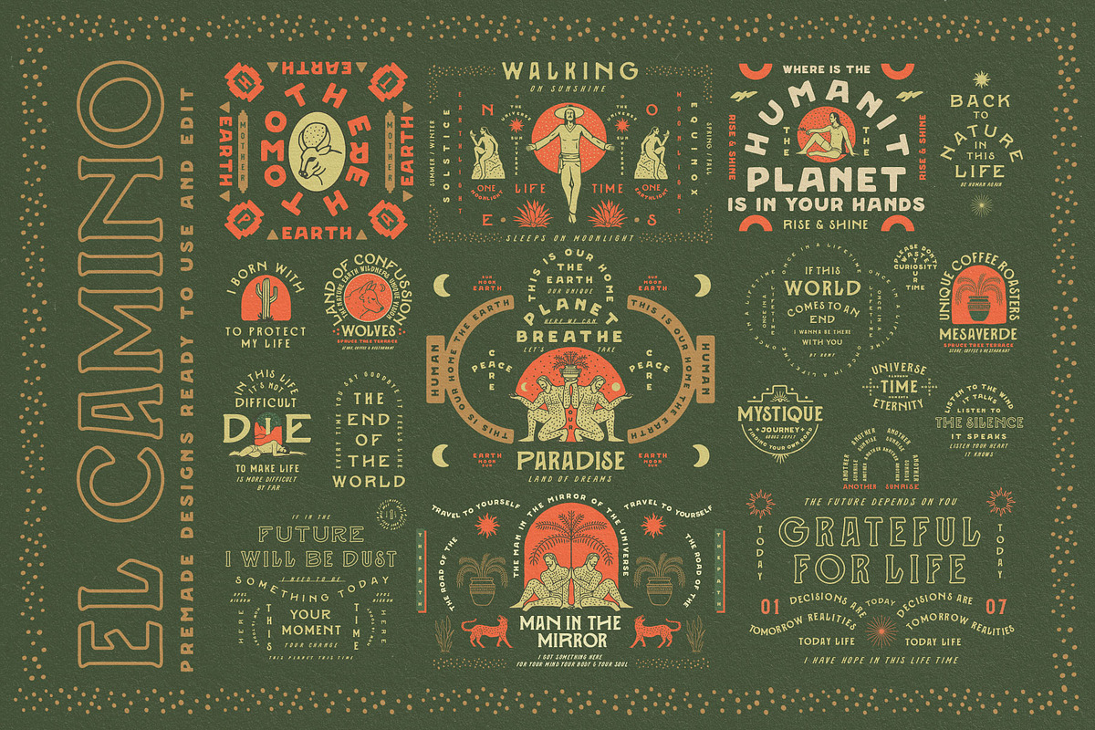 El Camino Font Collection + Extras, a Font by Opus Nigrum (Photo 18 of 20)