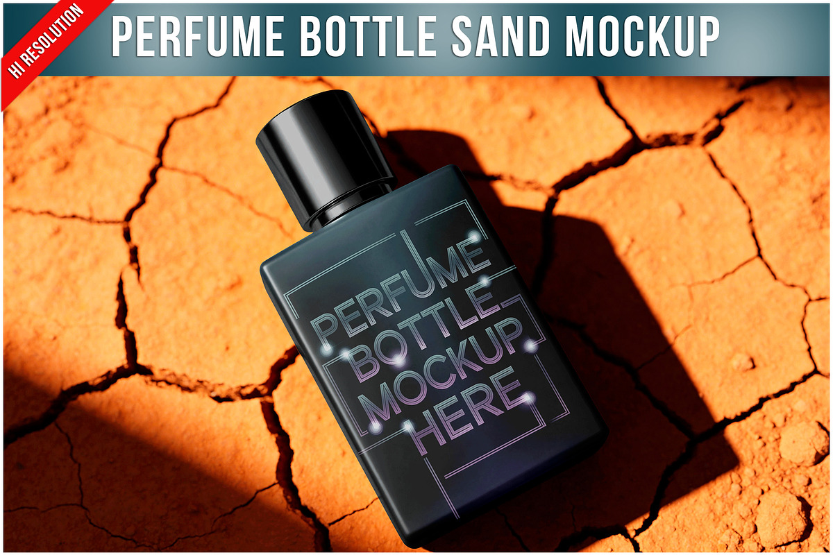 Perfume Bottle In Sand PSD, a Product Mockup by Bruno's Shop (Photo 1 of 3)