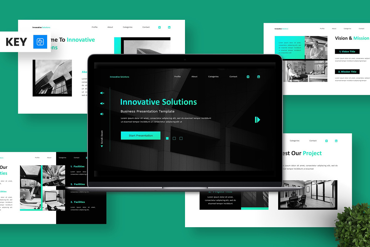 Innovative Solutions - Business Key, a Presentation Template by Deepslide Studio (Photo 1 of 4)