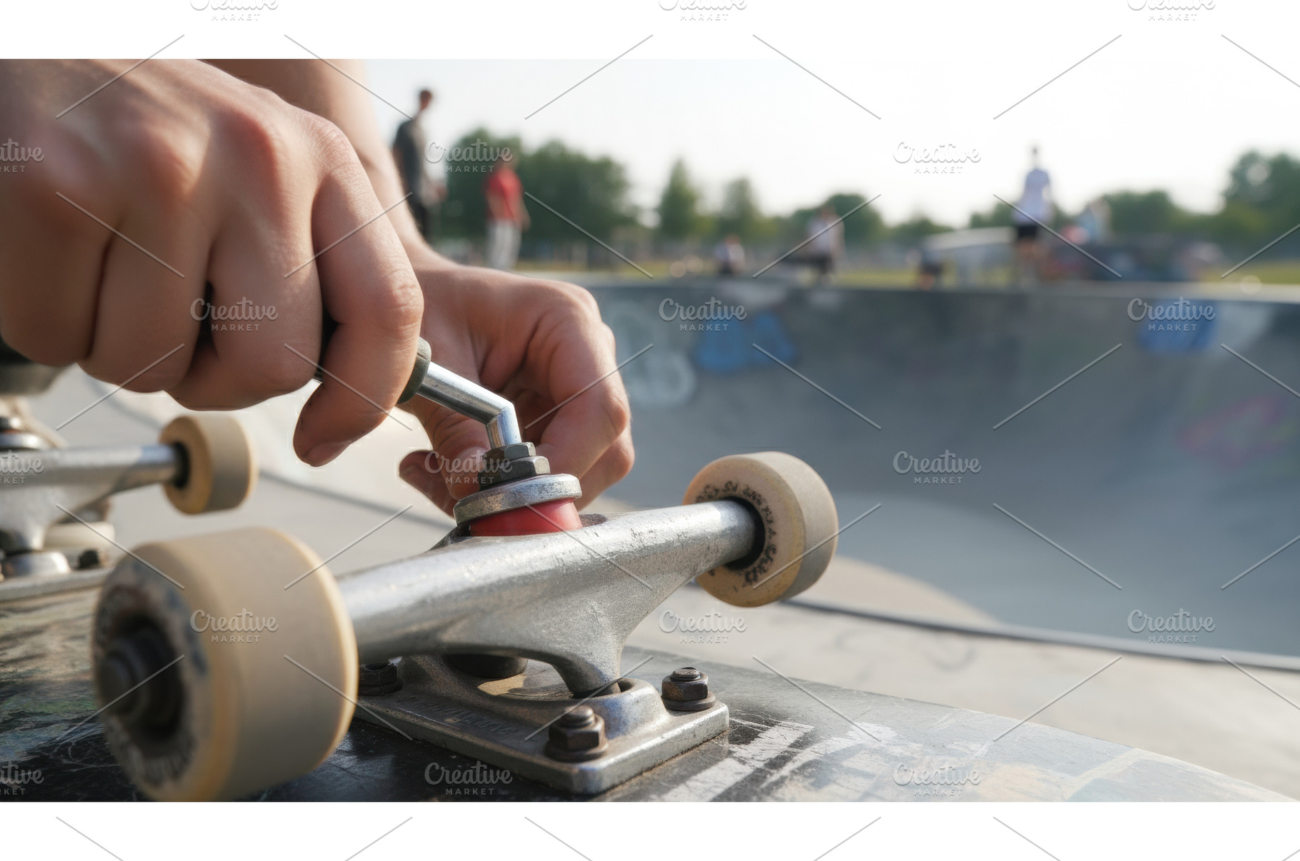 Closeup of hands using a tool to, a Sports & Recreation Photo by Igor Tichonow