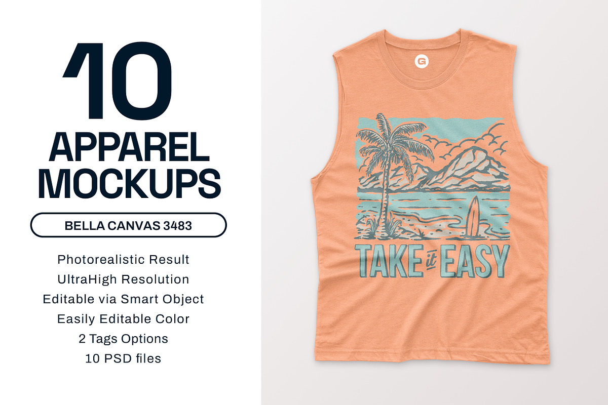 Bella Canvas 3483 Muscle Tank Mockup, a Shirt Mockup by GraphicHero (Photo 1 of 9)