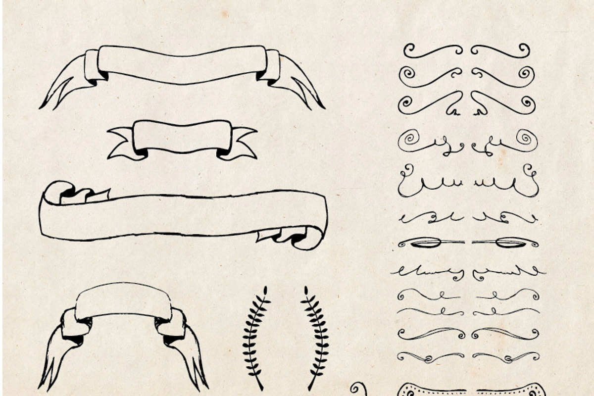 Hand Drawn Vector Elements Pt1, a Decorative Illustration by Elegrad Design Agency (Photo 3 of 3)