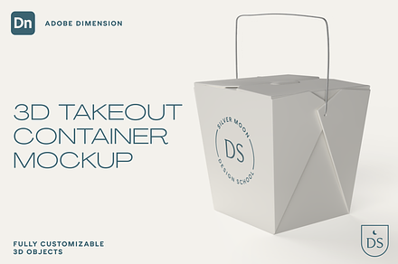 3D Takeout Container Mockup