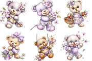 Whimsical Spring Teddy Bear Clipart, an Illustration by Designking (Thumbnail 5 of 5)