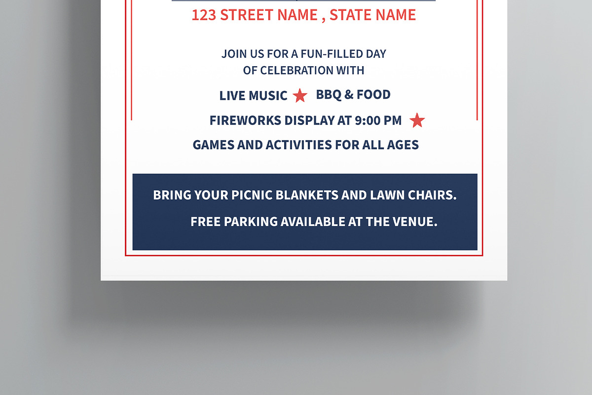 Fourth Of July Flyer Template, a Flyer Template by MightyDesign (Photo 3 of 8)