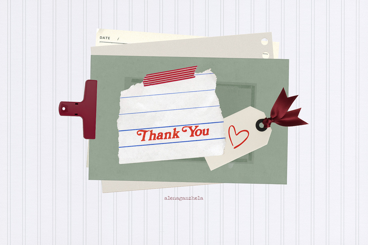ARCHIVIST - trendy paper collage kit, an Object Graphic by alenaganzhela (Photo 9 of 9)