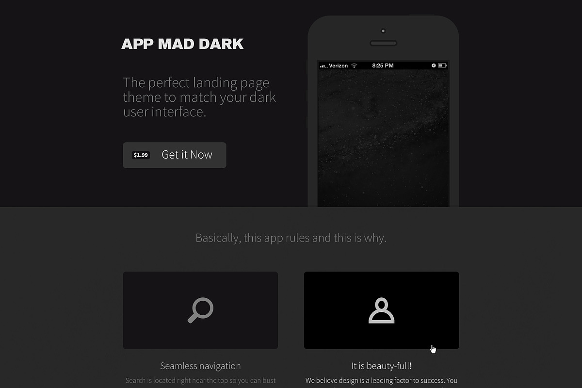 App Mad Dark Product PSD, an App Template by ANDYPATH SHOP (Photo 2 of 3)