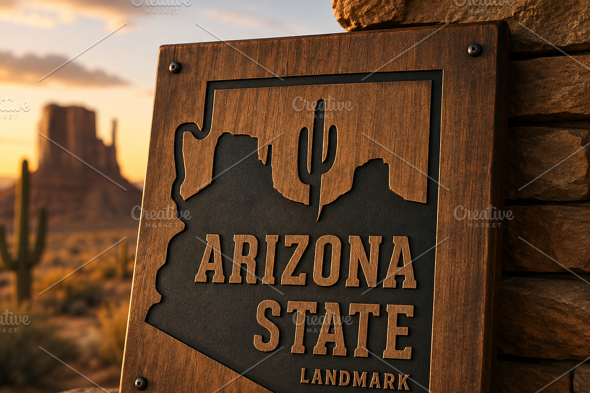 Arizona Map Line Cactus Saguaro Logo, a Branding & Logo Template by Enola99d (Photo 1 of 2)