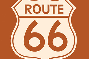 Travel usa sign of route 66 label containing route 66, sign, and road