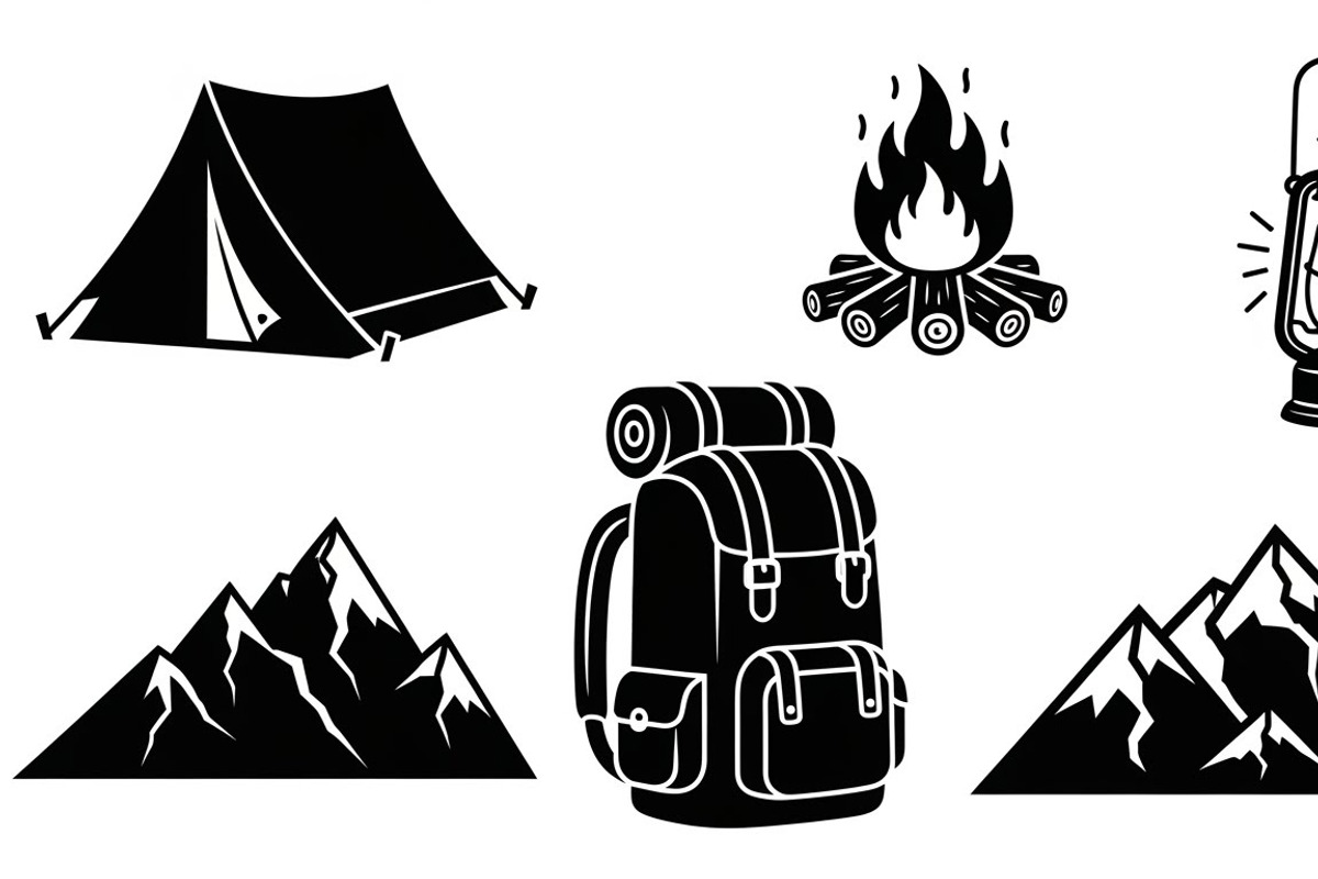 Camping Adventure Silhouette Icon, an Illustration by Artivon (Photo 27 of 51)
