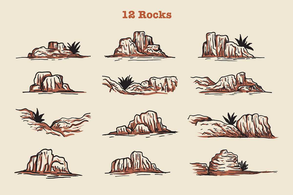 Western Desert Hand Drawn Elements, an Object Illustration by Artolabs (Photo 5 of 9)