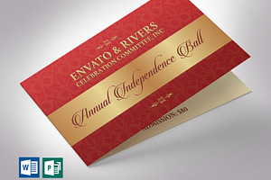 Folded Banquet Ticket Word