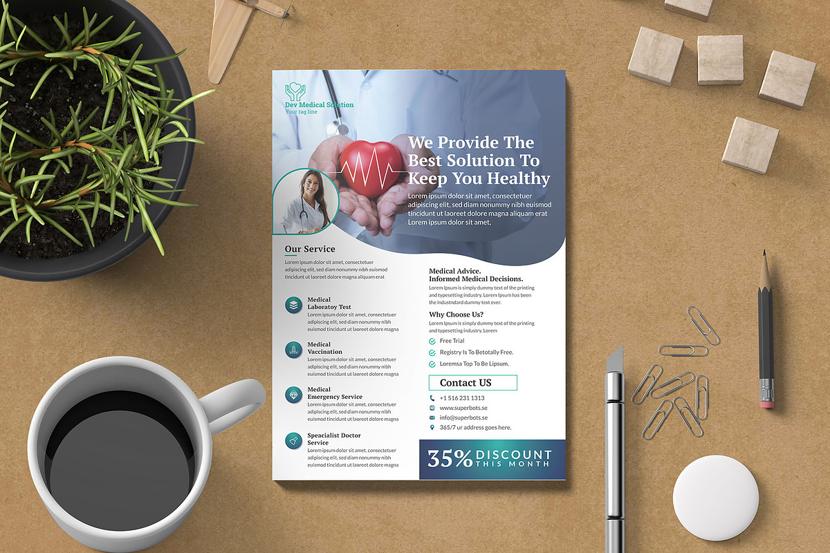 Modern Medical & Healthcare Flyer, a Flyer Template by litoondev (Photo 1 of 3)