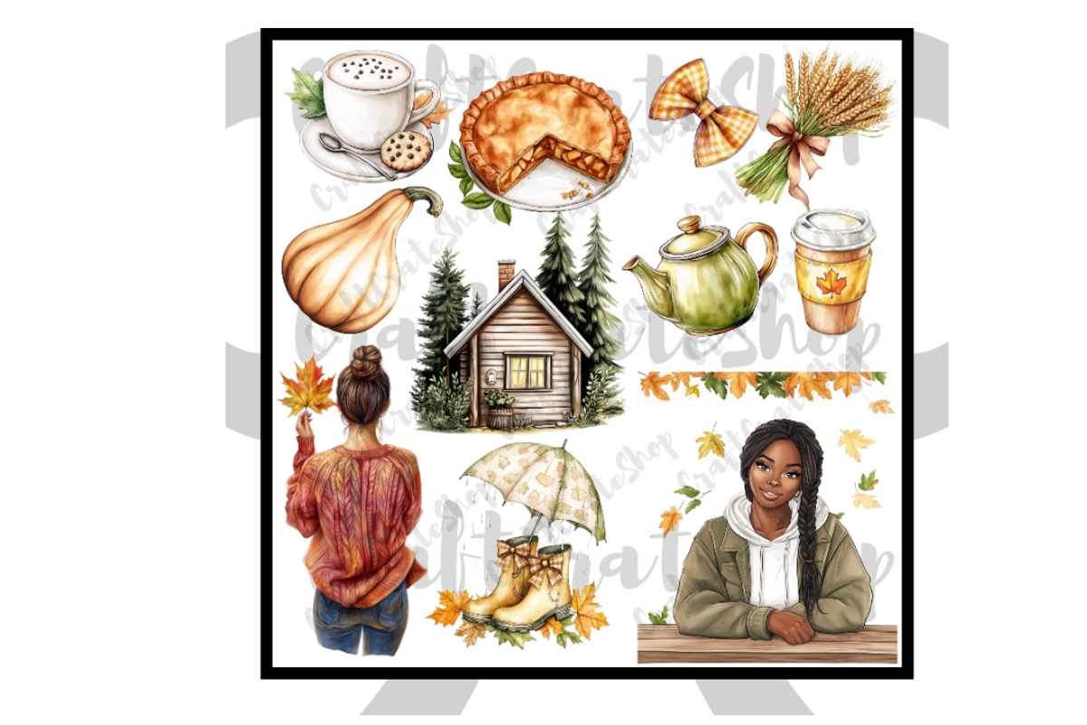 Watercolor Autumn Clipart Bundle, an Illustration by CraftCrateShop (Photo 4 of 7)