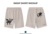 Sweat Short Mockup, a Bottom Mockup by Irhasalfahad (Thumbnail 2 of 4)