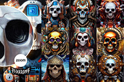 Skulls Bundle - Oil Paintings, an Illustration by pixaroma (Thumbnail 5 of 15)