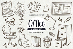 Office Doodle Background, an Object Illustration by insemar