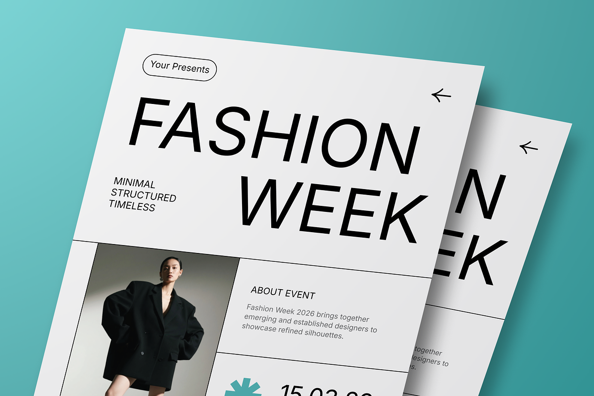 Swiss Fashion Week Flyer Set, a Flyer Template by Annora Studio (Photo 3 of 6)