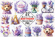 Lavender Floral Birthday Clipart, an Illustration by RobertsArt (Thumbnail 1 of 7)
